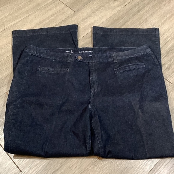Lane Bryant Genius Fit Dark Wash Flare Style Stretch Jeans size 28 - Picture 5 of 7